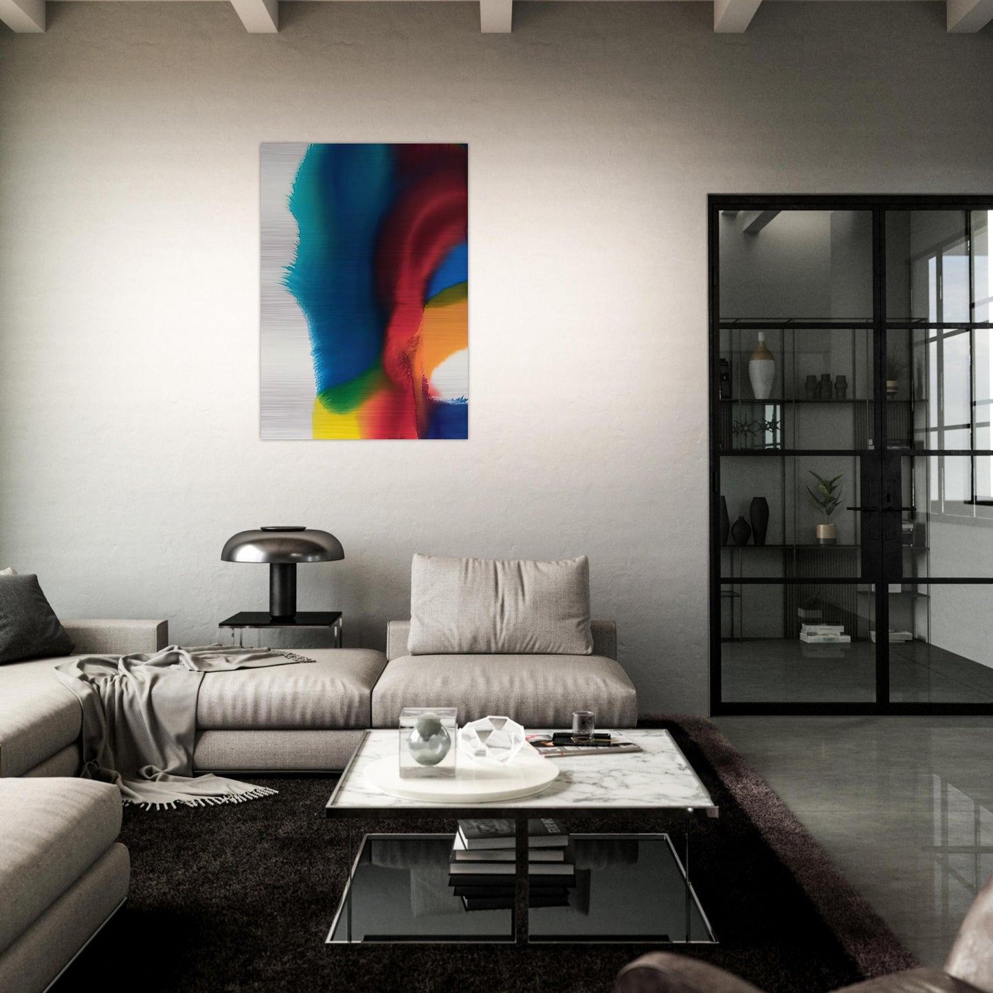 Rainbow Bleed - Paul Jenkins Brushed Aluminum Print - 70x100 cm / 28x40 inches | Paul Jenkins Aluminum Print | Paul Jenkins Prints