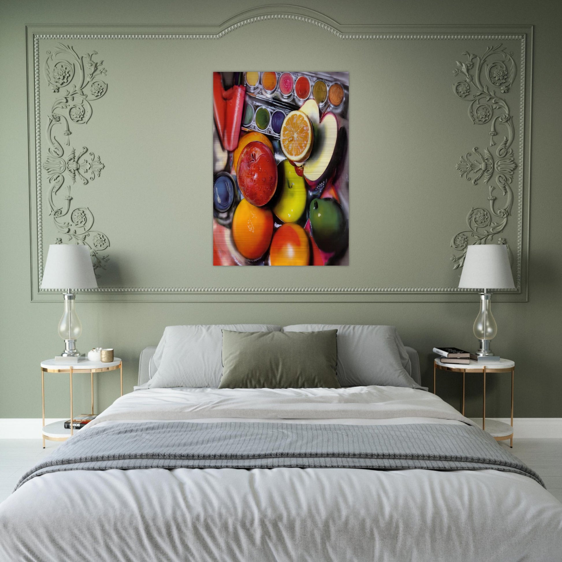 ENERGY APPLES 1980 - Audrey Flack Brushed Aluminum Print - 70x100 cm / 28x40 inches | Audrey Flack Aluminum Print | Audrey Flack Prints