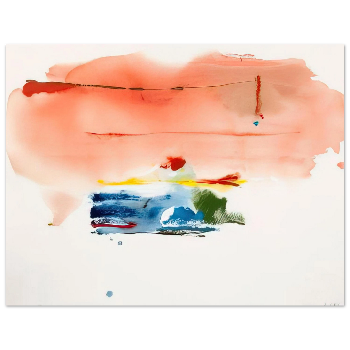 Helen Frankenthaler - Santa Fe II - 1986 Wall art - A1 (59.4 x 84.1  cm) - Premium Wooden Framed Poster With Fine Art Paper-canvas - Black frame