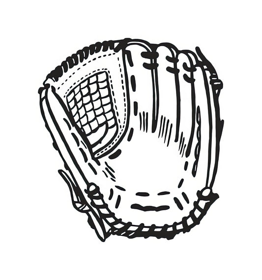 Baseball Glove Drawing Art Print | Premium Fine Art Print | RedKalion