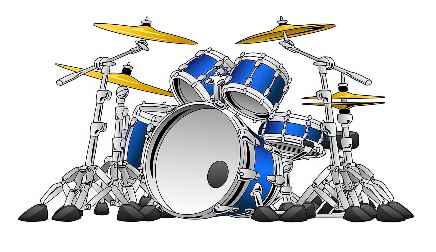 Cartoon Drum Set Art Print | Premium Fine Art Print | RedKalion