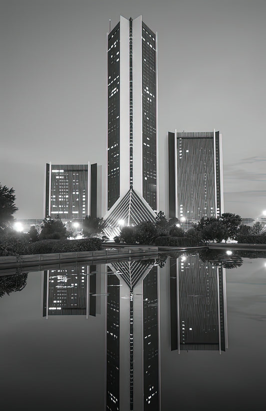 CityPlex Towers Tulsa Oklahoma Art Print | Black & White Fine Art Print | RedKalion