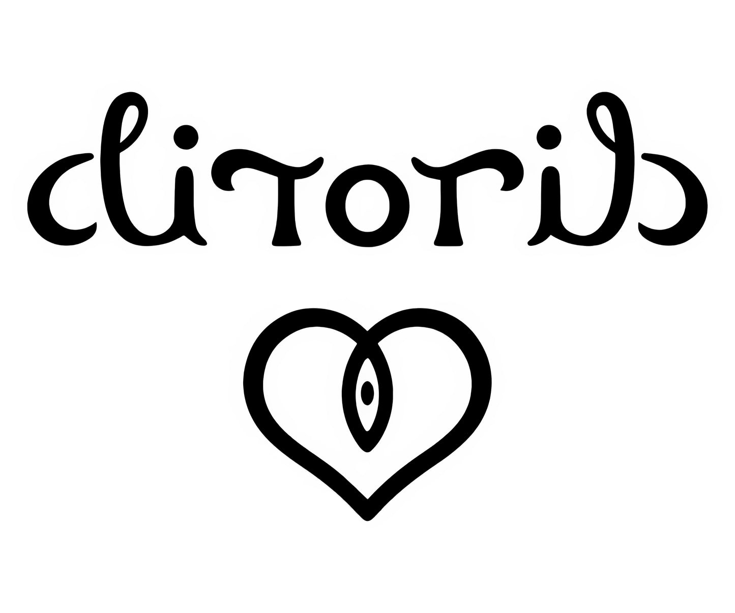 Clitoris Ambigram Tattoo Heart Art Print | RedKalion