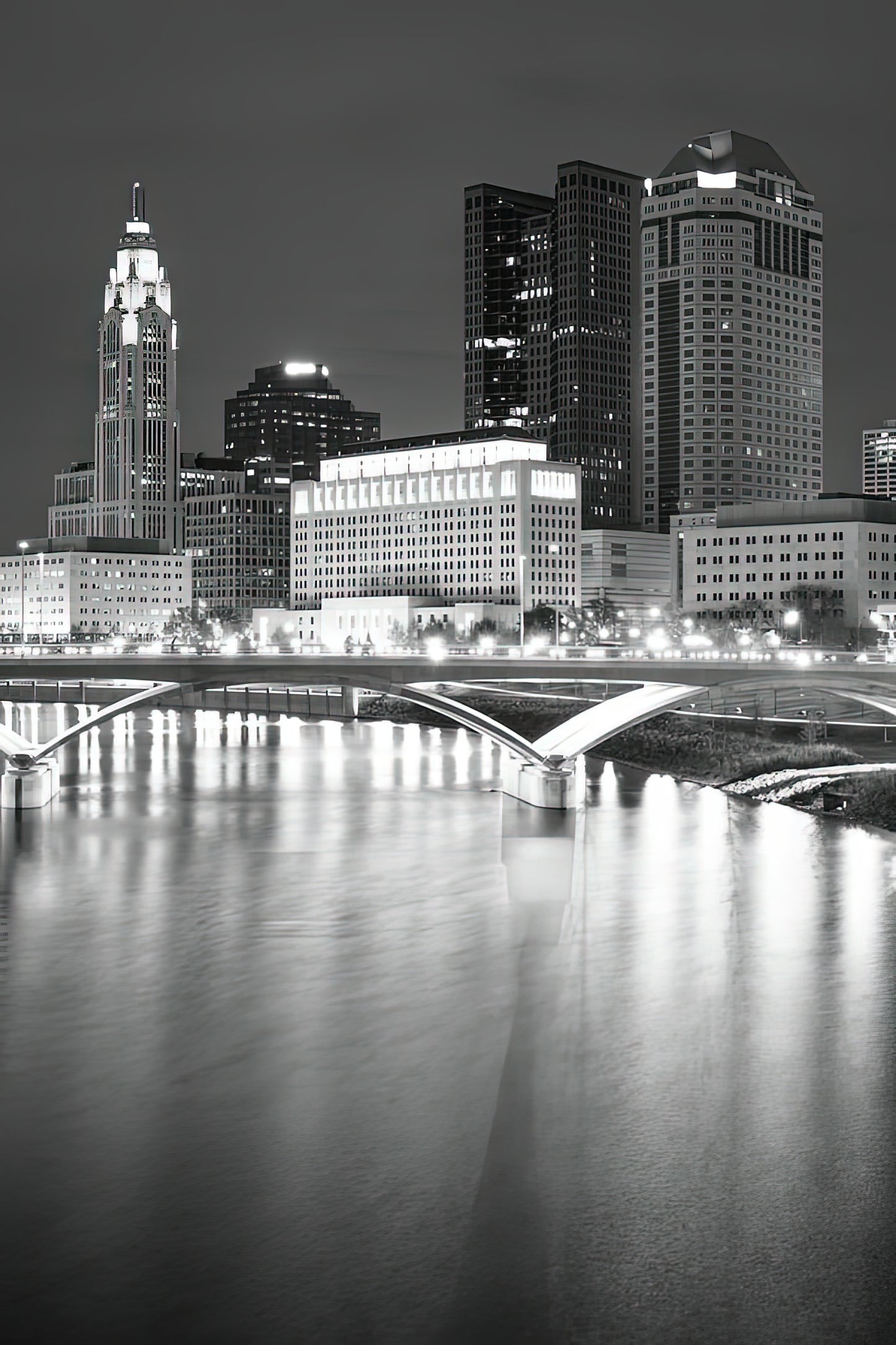 Columbus City Skyline Art Print | Black & White Fine Art Print | RedKalion