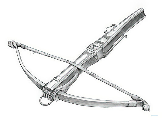 Crossbow Drawing Art Print | Premium Historical Weapon Illustration | RedKalion
