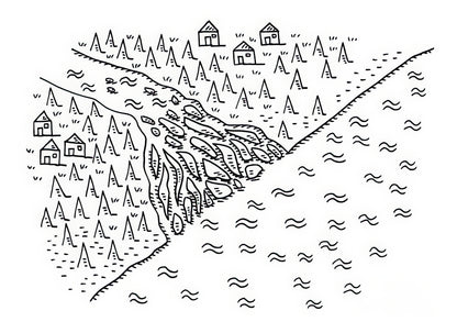 Delta Drawing Art Print | Premium Geographic Feature Fine Art Print | RedKalion