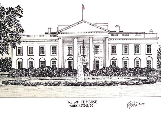 Drawing of the White House Art Print | Premium Fine Art Print | RedKalion