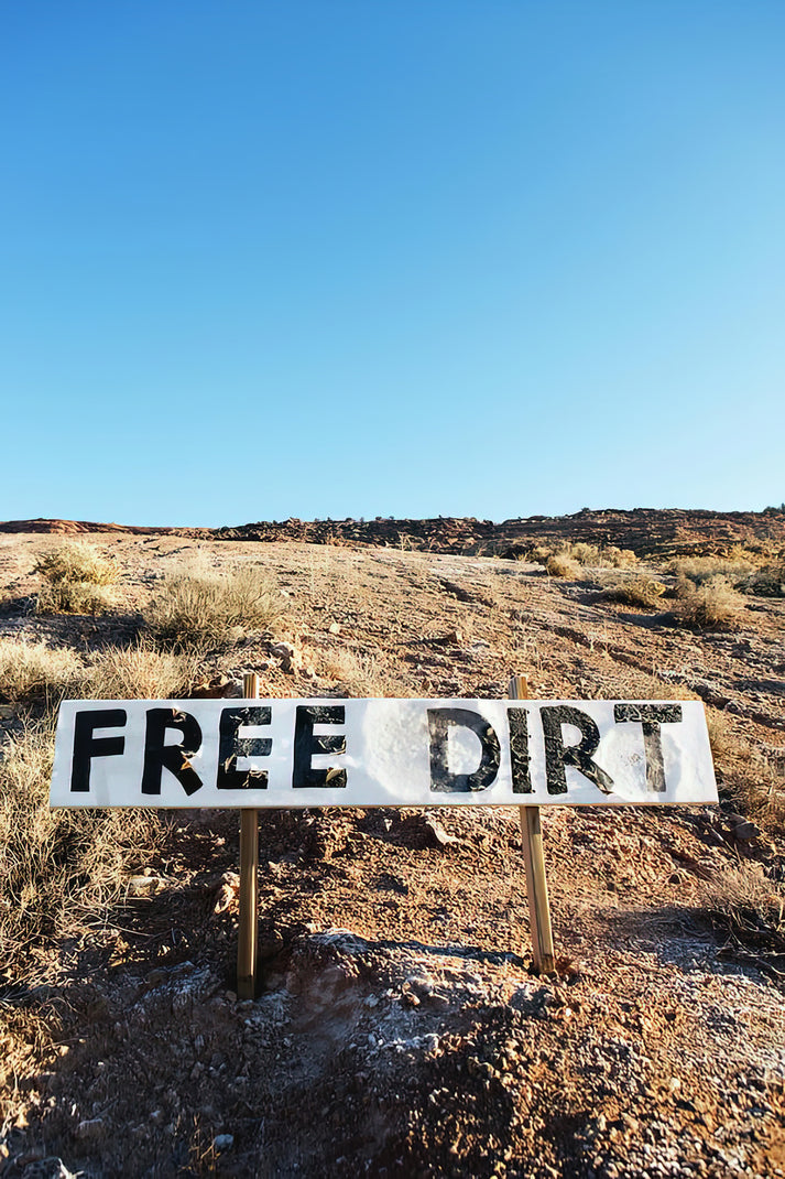 Free Dirt Sign On Hillside Art Print | RedKalion