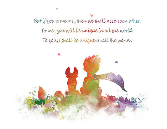 Little Prince and Fox Art Print | Museum-Quality Fine Art Print | RedKalion