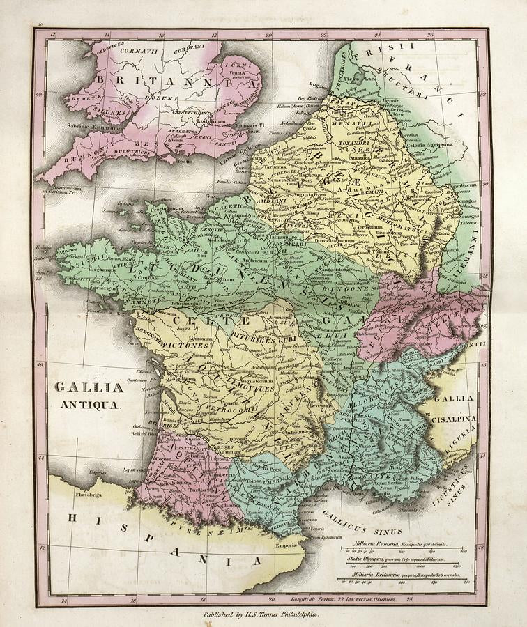 Map of Ancient Gaul Art Print | Premium Historical Map | RedKalion