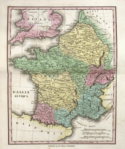 Map of Ancient Gaul Art Print | Premium Historical Map | RedKalion