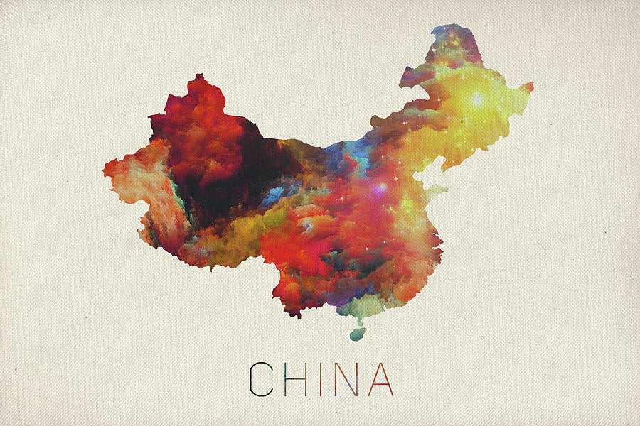 Map of China Art Print | Fine Art Print of Watercolor Map | RedKalion