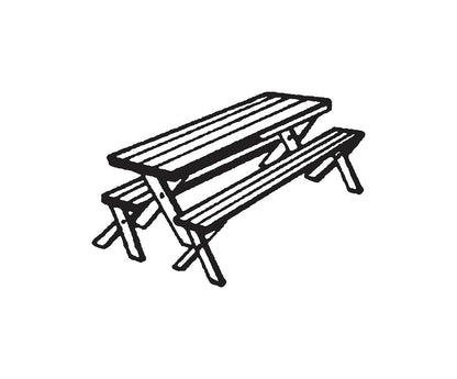 Picnic Table Drawing Art Print | Museum-Quality Fine Art Print | RedKalion