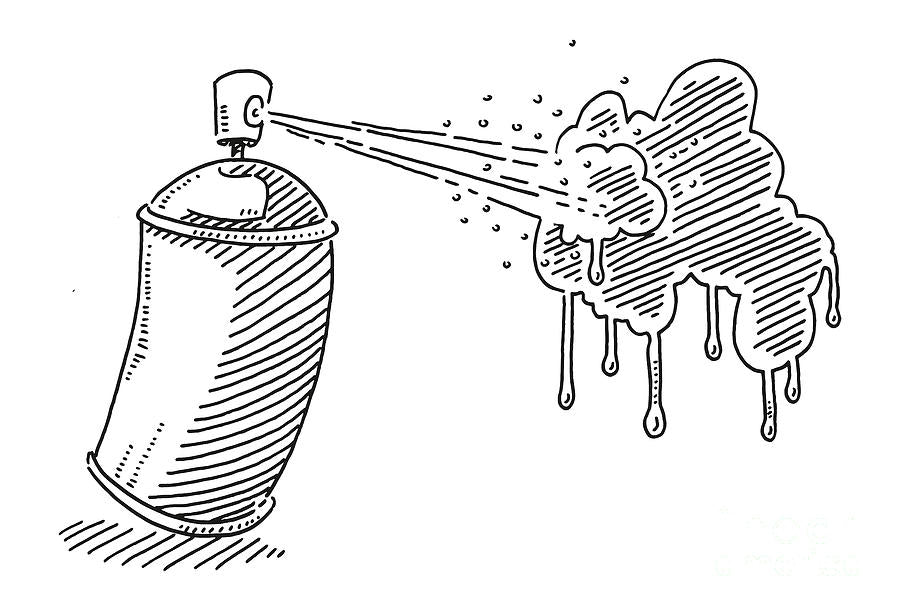 Spray Paint Can Drawing Art Print | Premium Graffiti Art | RedKalion