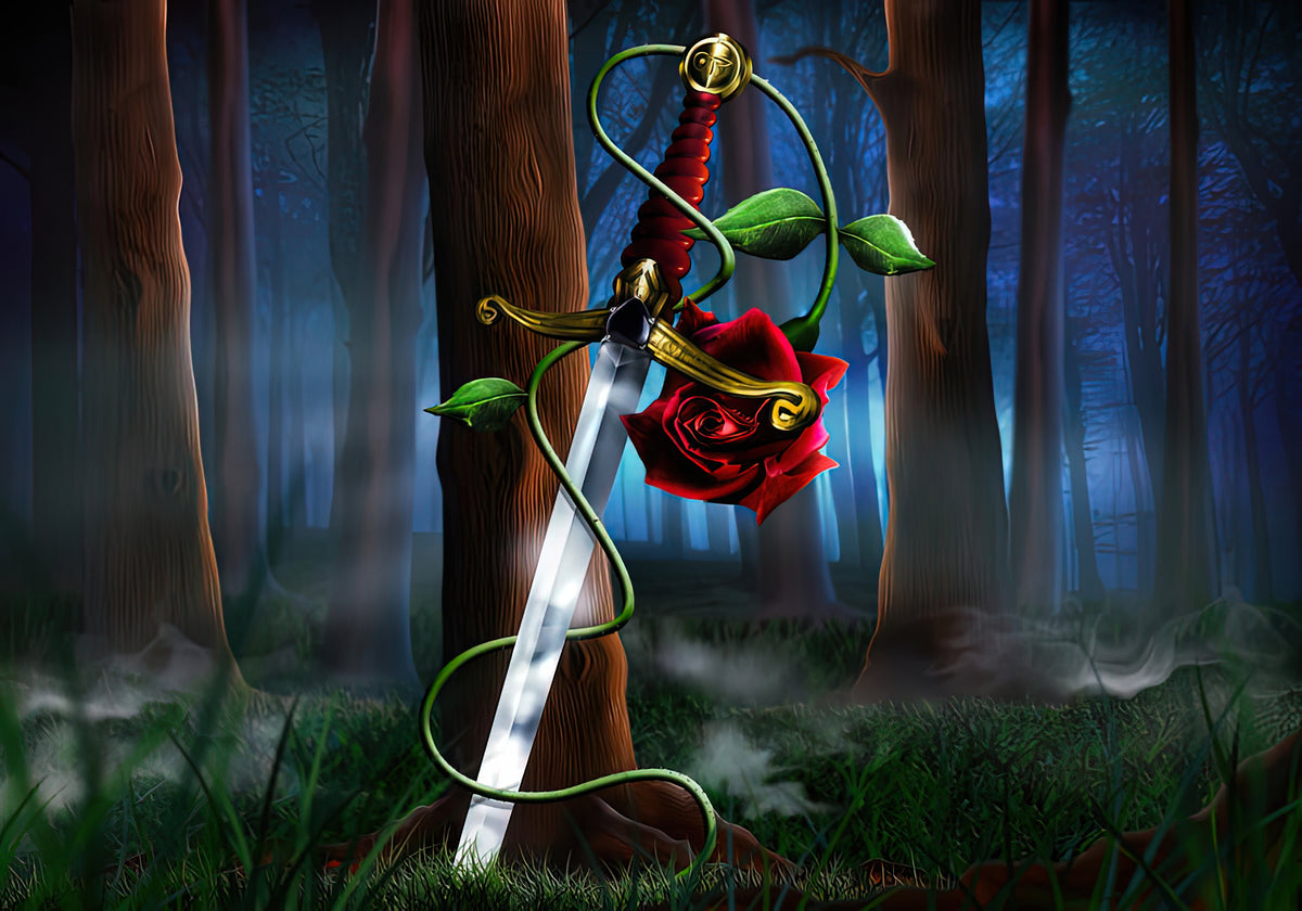 Sword and Rose Fine Art Print | RedKalion