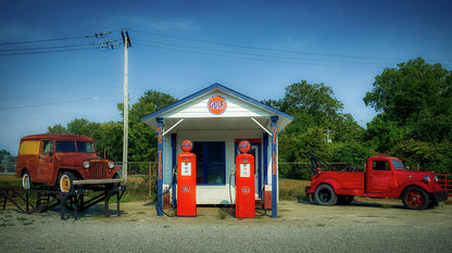 Vintage Gas Station Art Print | Premium Fine Art Print | RedKalion