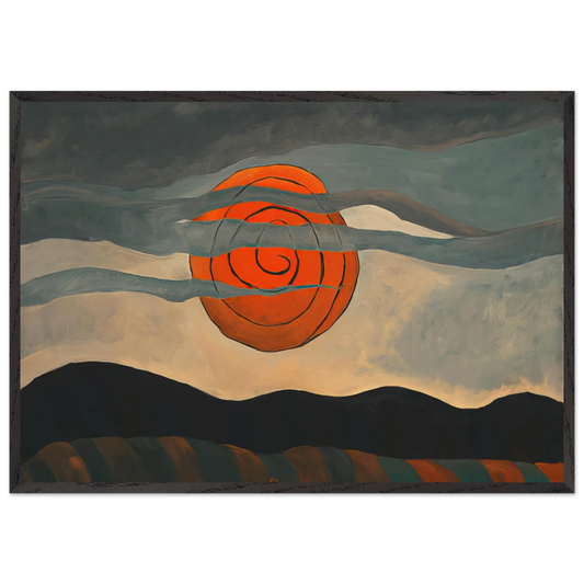 Red Sun - 1935 - Arthur Dove 70x100 cm / 28x40 inches Framed Art Print – Black Wooden Frame
