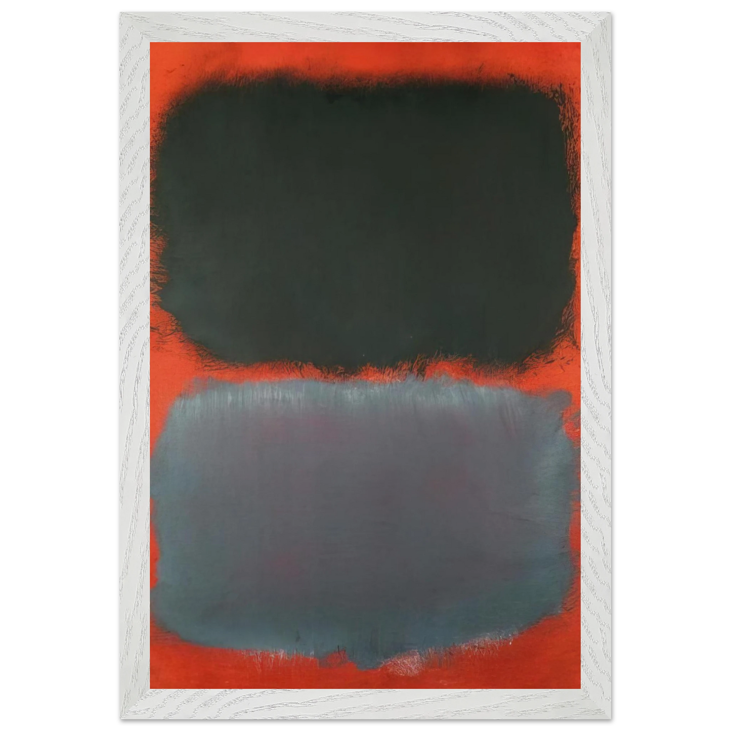 Mark Rothko - Untitled Gray, Gray on Red - 1968 Wall Art - 21x29.7 cm / 8x12" - Premium Wooden Framed Poster With Fine Art Paper - Wood frame