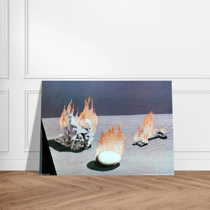 THE LADDER OF FIRE 1939 - Rene Magritte Brushed Aluminum Print - 70x100 cm / 28x40 inches | Rene Magritte Aluminum Print | Rene Magritte Prints