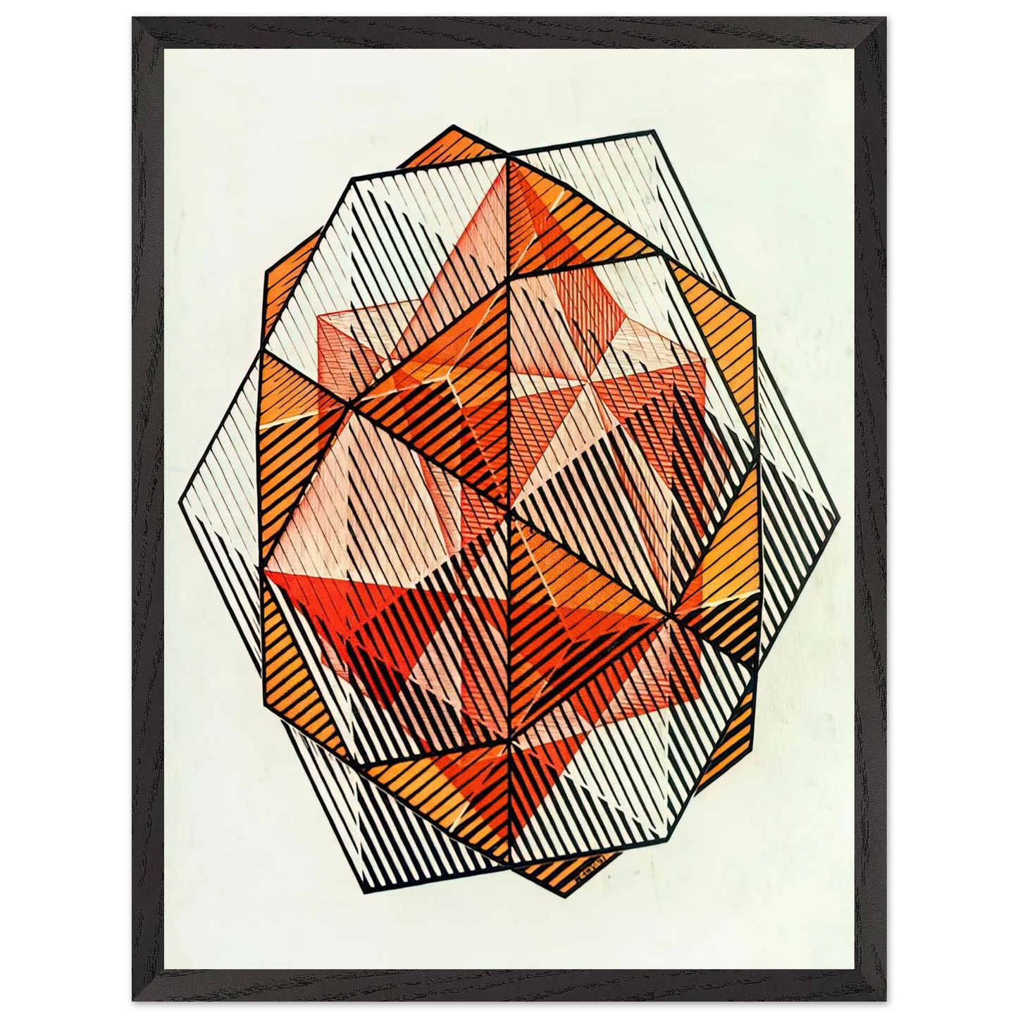 MC Escher - FOUR REGULAR SOLIDS Wall Art - 60x80 cm / 24x32 inches - Premium Wooden Framed Poster With Fine Art Paper-canvas - White frame