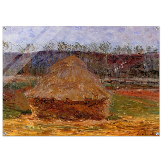 Grainstack at Giverny - claude monet Acrylic Print - 70x100 cm / 28x40″ inches