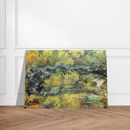 The Japanis Bridge Footbridge over the Water-Lily Pond - claude monet Brushed Aluminum Print - 70x100 cm / 28x40 inches | claude monet Aluminum Print | claude monet Prints