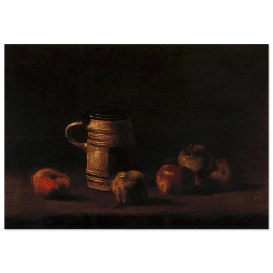Still Life with Beer Mug and Fruit - Vincent van Gogh Brushed Aluminum Print - 70x100 cm / 28x40 inches | Vincent van Gogh Aluminum Print | Vincent van Gogh Prints
