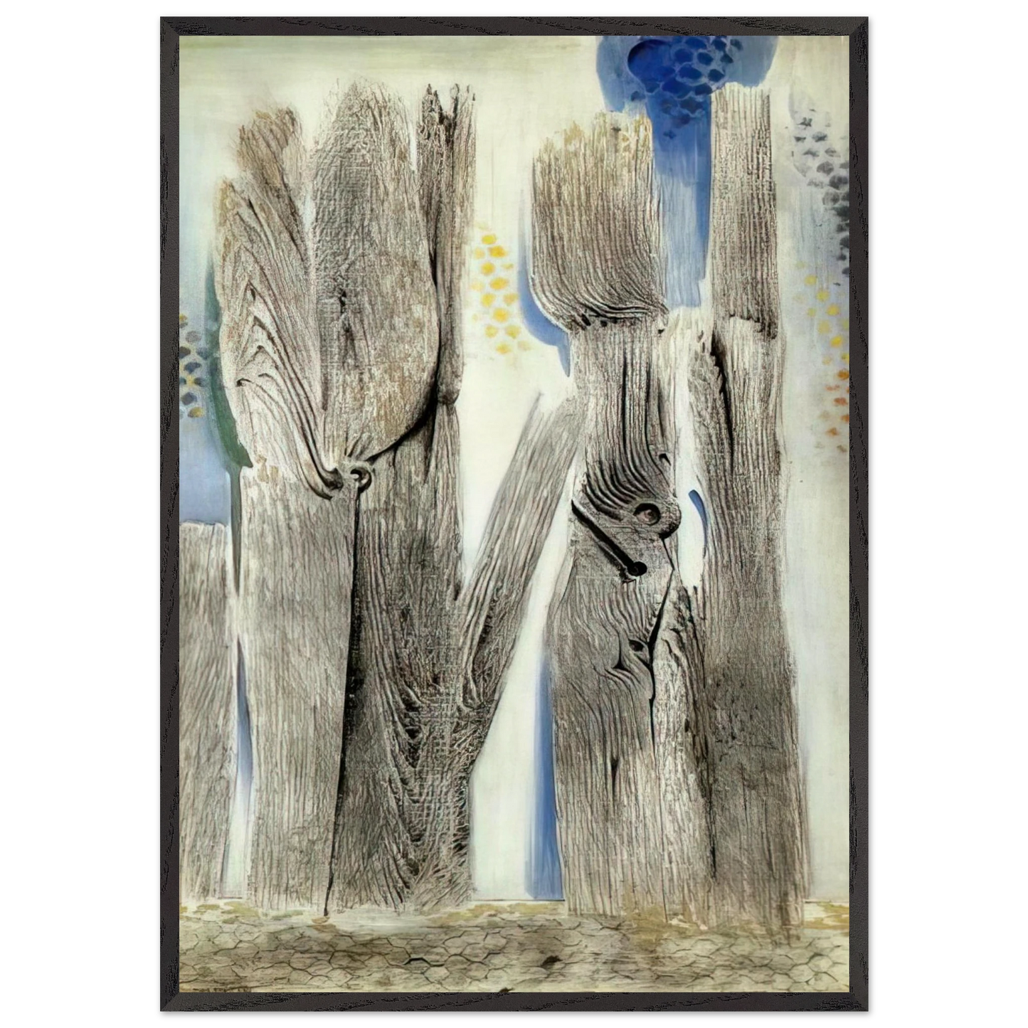 The Blue Forest - Max Ernst 70x100 cm / 28x40 inches Framed Art Print – Black Wooden Frame