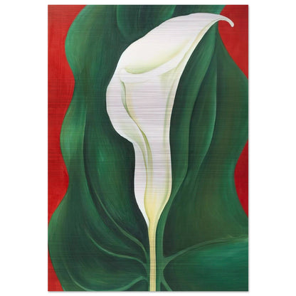 Single Calla Lily  Red  - Georgia O'Keeffe Brushed Aluminum Print - 70x100 cm / 28x40 inches | Georgia O'Keeffe Aluminum Print | Georgia O'Keeffe Prints