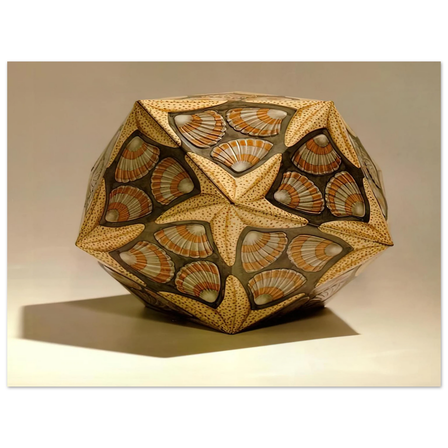 MC Escher - VERBLIFE TIN Wall Art - 60x80 cm / 24x32 inches - Premium Wooden Framed Poster With Fine Art Paper - White frame