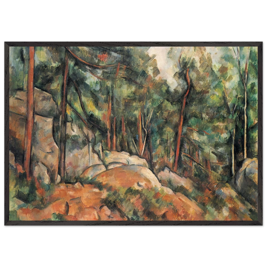 In the Forest - Paul Cezanne 70x100 cm / 28x40 inches Framed Art Print – Black Wooden Frame