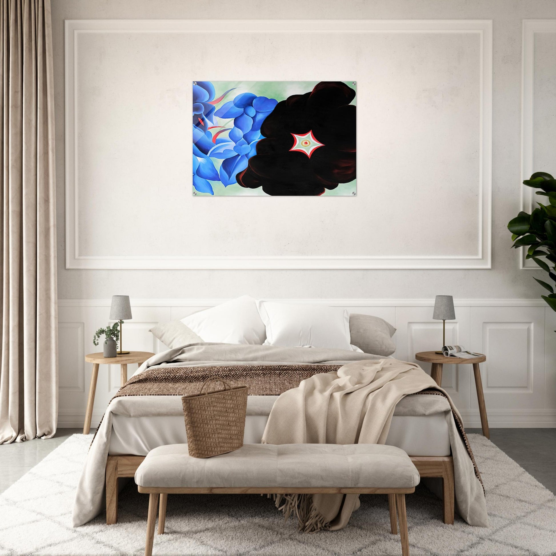 Black Hollyhock - Blue Larkspur - Georgia O'Keeffe Acrylic Print - 70x100 cm / 28x40″ inches