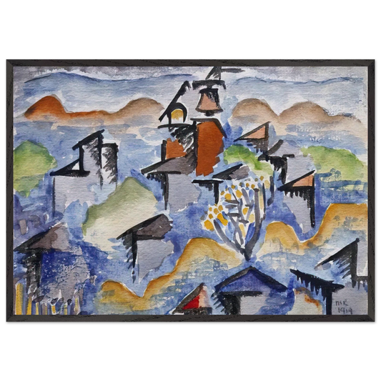 LANDSCAPE N11 - Man Ray 70x100 cm / 28x40 inches Framed Art Print – Black Wooden Frame