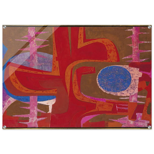 Sobre la tumba de Justino - Pedro Coronel Acrylic Print - 70x100 cm / 28x40″ inches | Pedro Coronel Wall Art | Pedro Coronel Prints