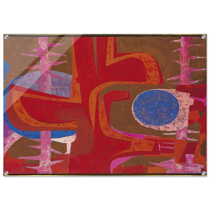 Sobre la tumba de Justino - Pedro Coronel Acrylic Print - 70x100 cm / 28x40″ inches | Pedro Coronel Wall Art | Pedro Coronel Prints