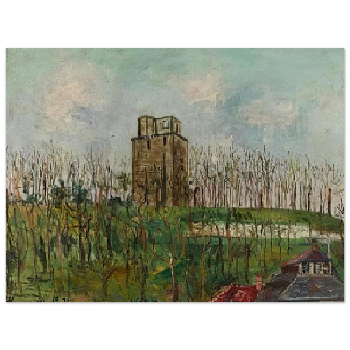 Maurice Utrillo - DONJON STREET  75x100 cm / 30x40inches Fine Art Poster