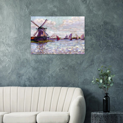 Moulins en Hollandee - 1904 - Armand Guillaumin Brushed Aluminum Print - 70x100 cm / 28x40 inches | Armand Guillaumin Aluminum Print | Armand Guillaumin Prints