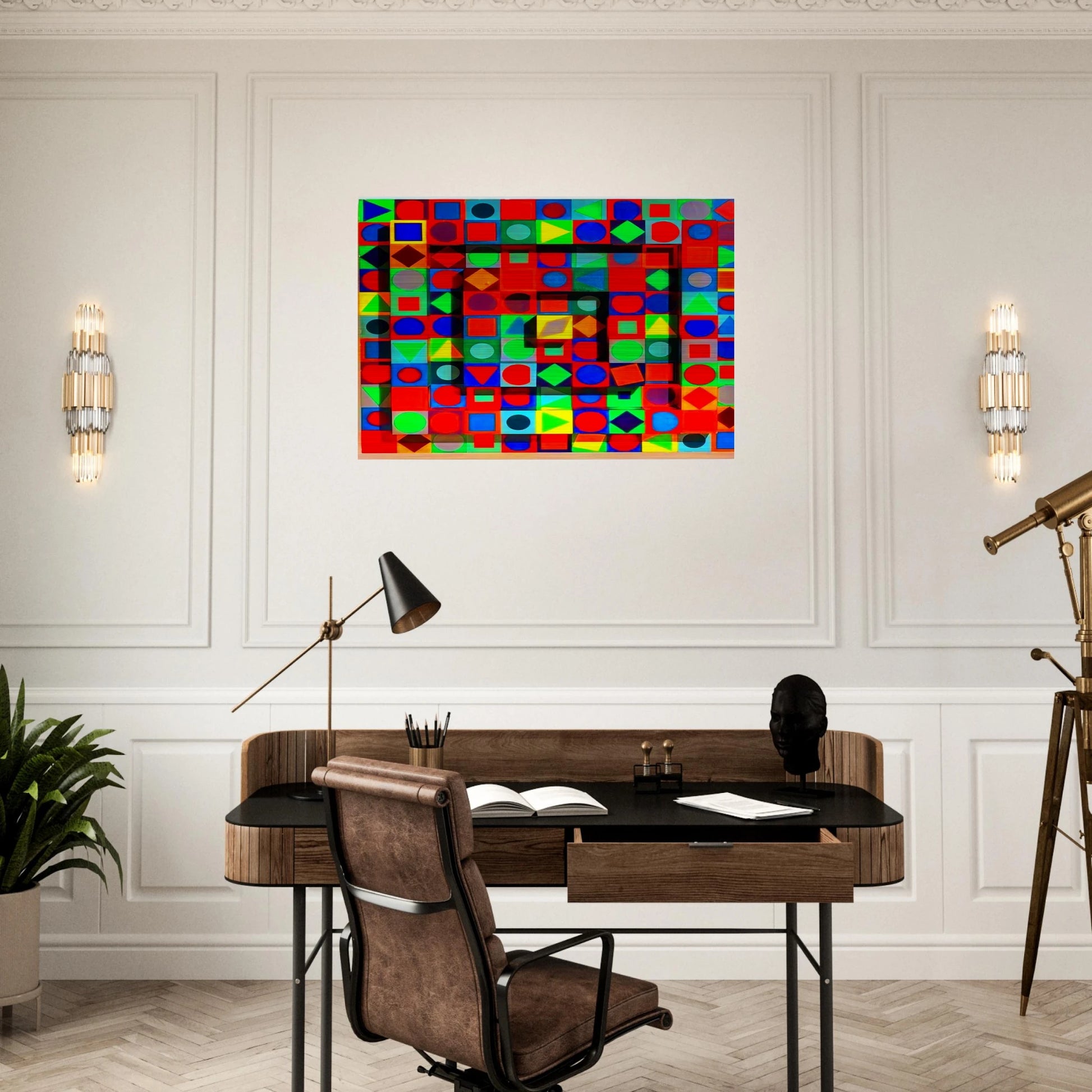 Folklore - 1963 - Victor Vasarely Brushed Aluminum Print - 70x100 cm / 28x40 inches | Victor Vasarely Aluminum Print | Victor Vasarely Prints