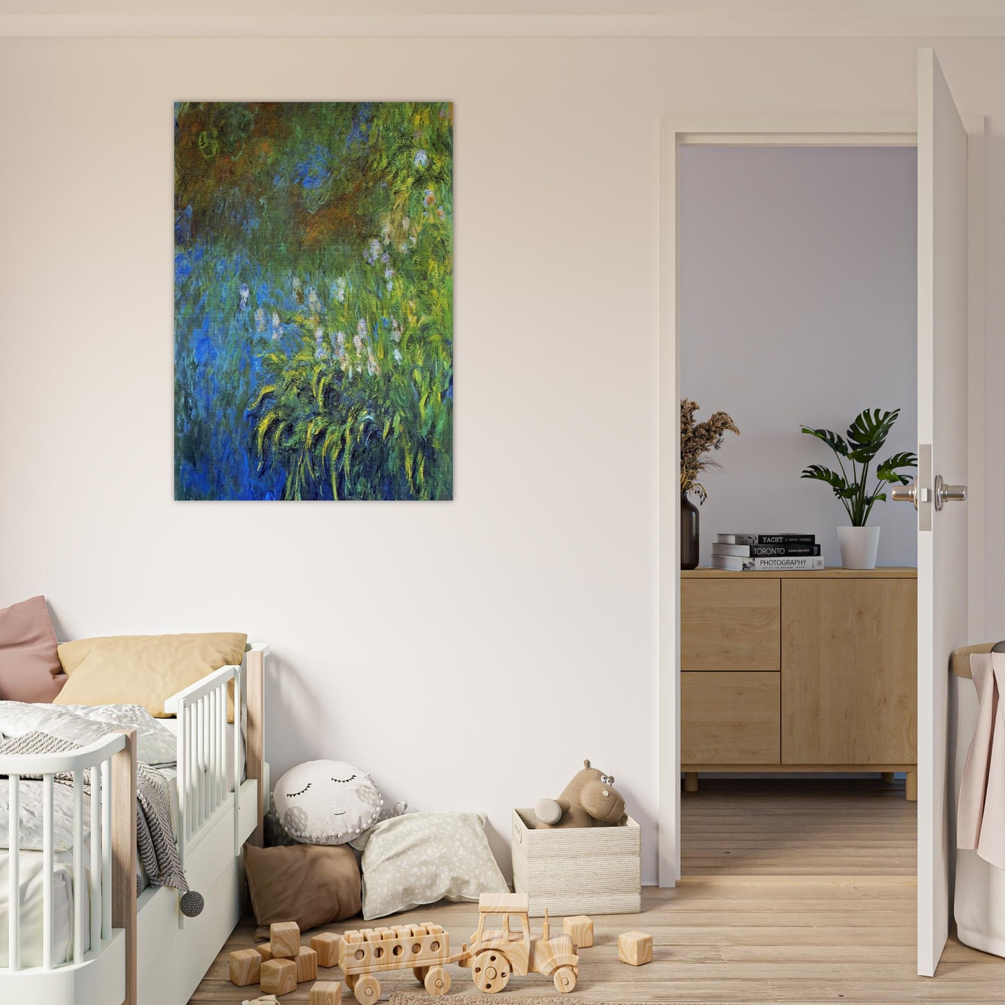 Iris at the Sea-Rose Pond - claude monet Brushed Aluminum Print - 70x100 cm / 28x40 inches | claude monet Aluminum Print | claude monet Prints