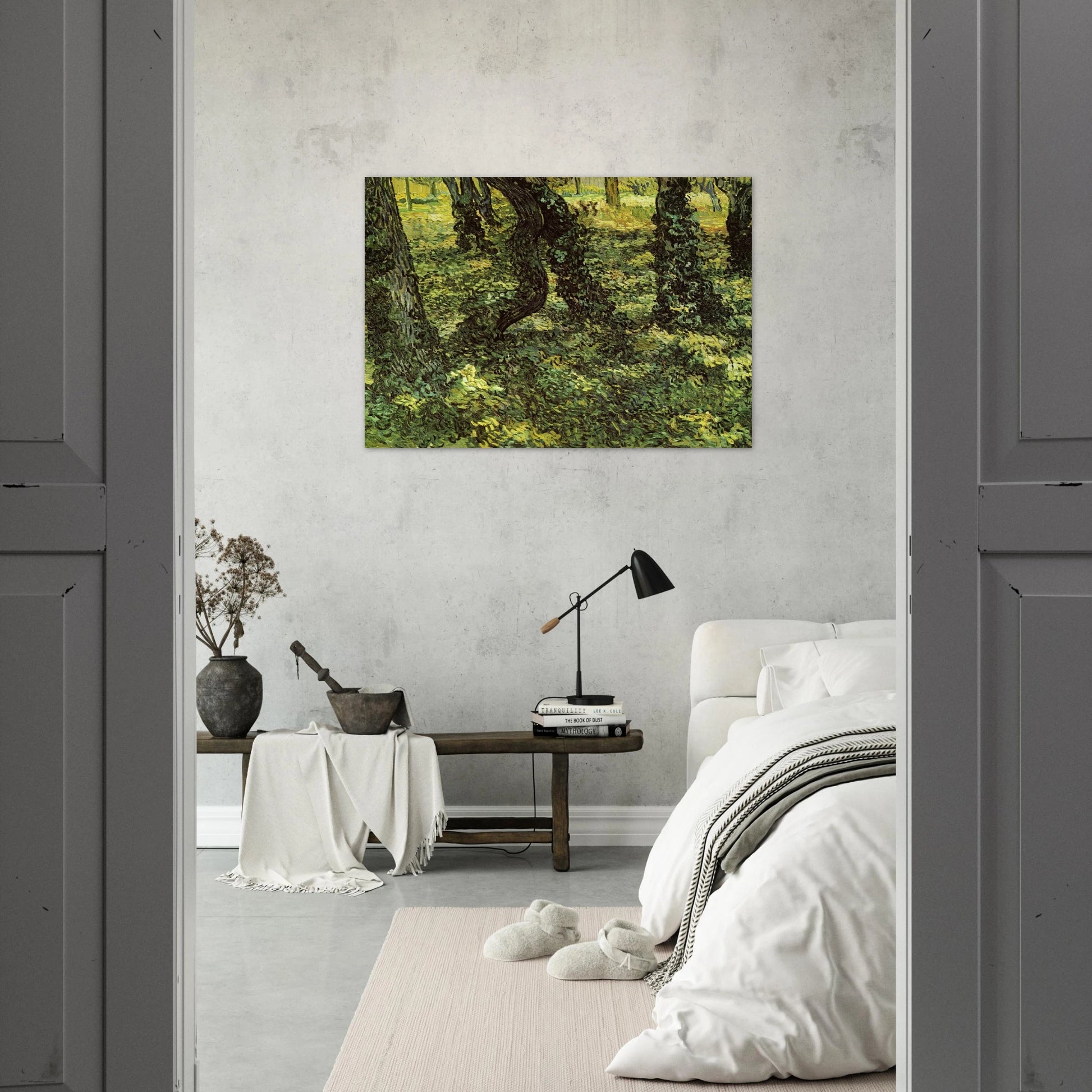 Trunks of Trees with Ivy - Vincent van Gogh Brushed Aluminum Print - 70x100 cm / 28x40 inches | Vincent van Gogh Aluminum Print | Vincent van Gogh Prints