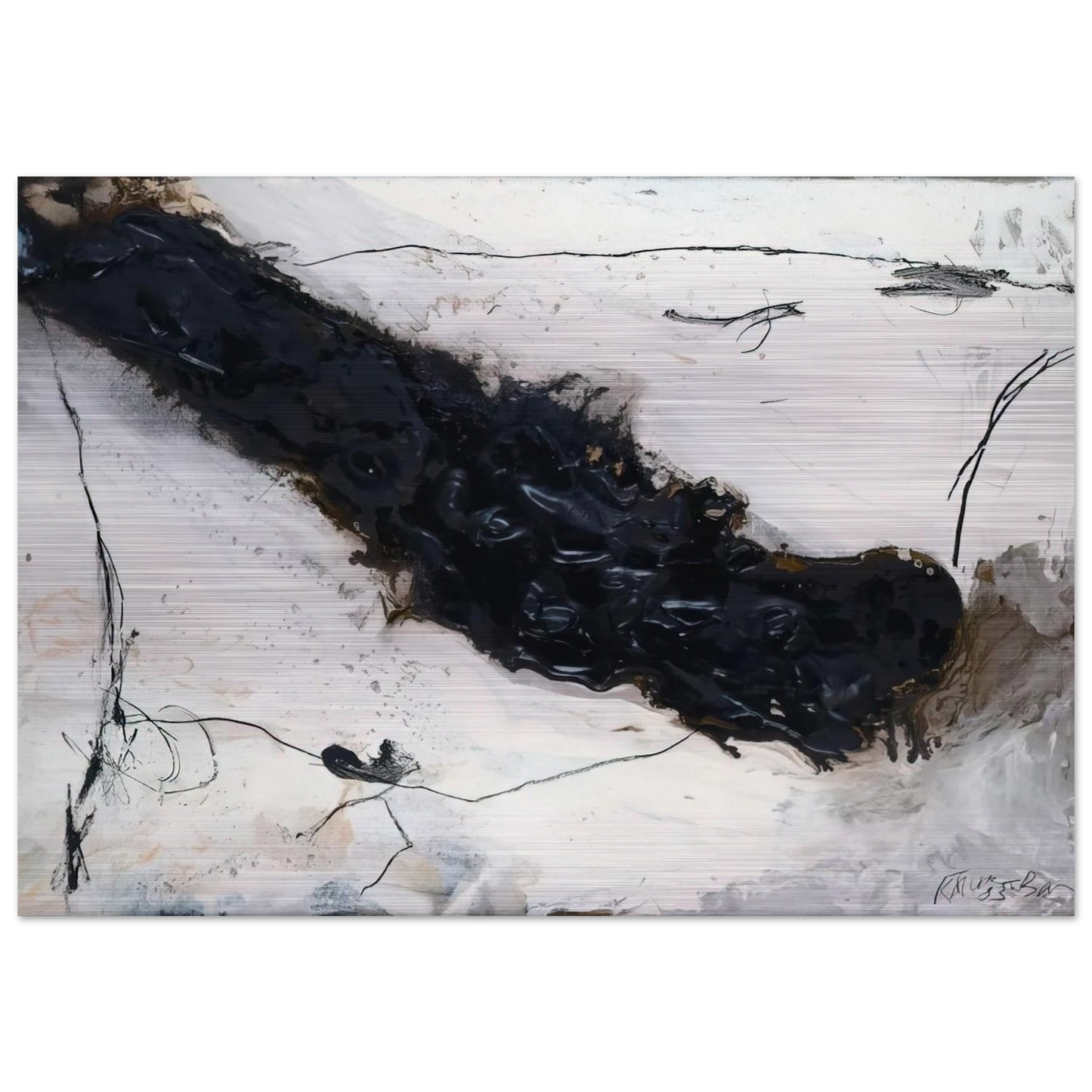 Fluss - 1983 - Emil Schumacher Brushed Aluminum Print - 70x100 cm / 28x40 inches | Emil Schumacher Aluminum Print | Emil Schumacher Prints