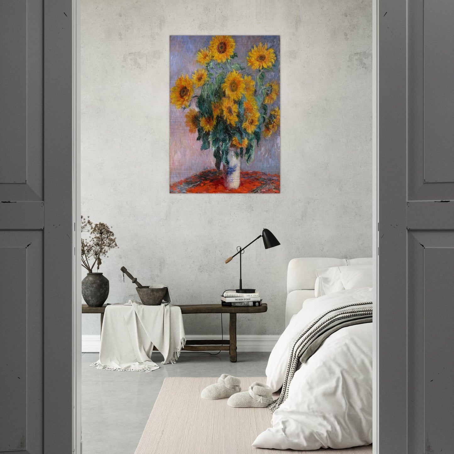 Bouquet of Sunflowers - claude monet Brushed Aluminum Print - 70x100 cm / 28x40 inches | claude monet Aluminum Print | claude monet Prints