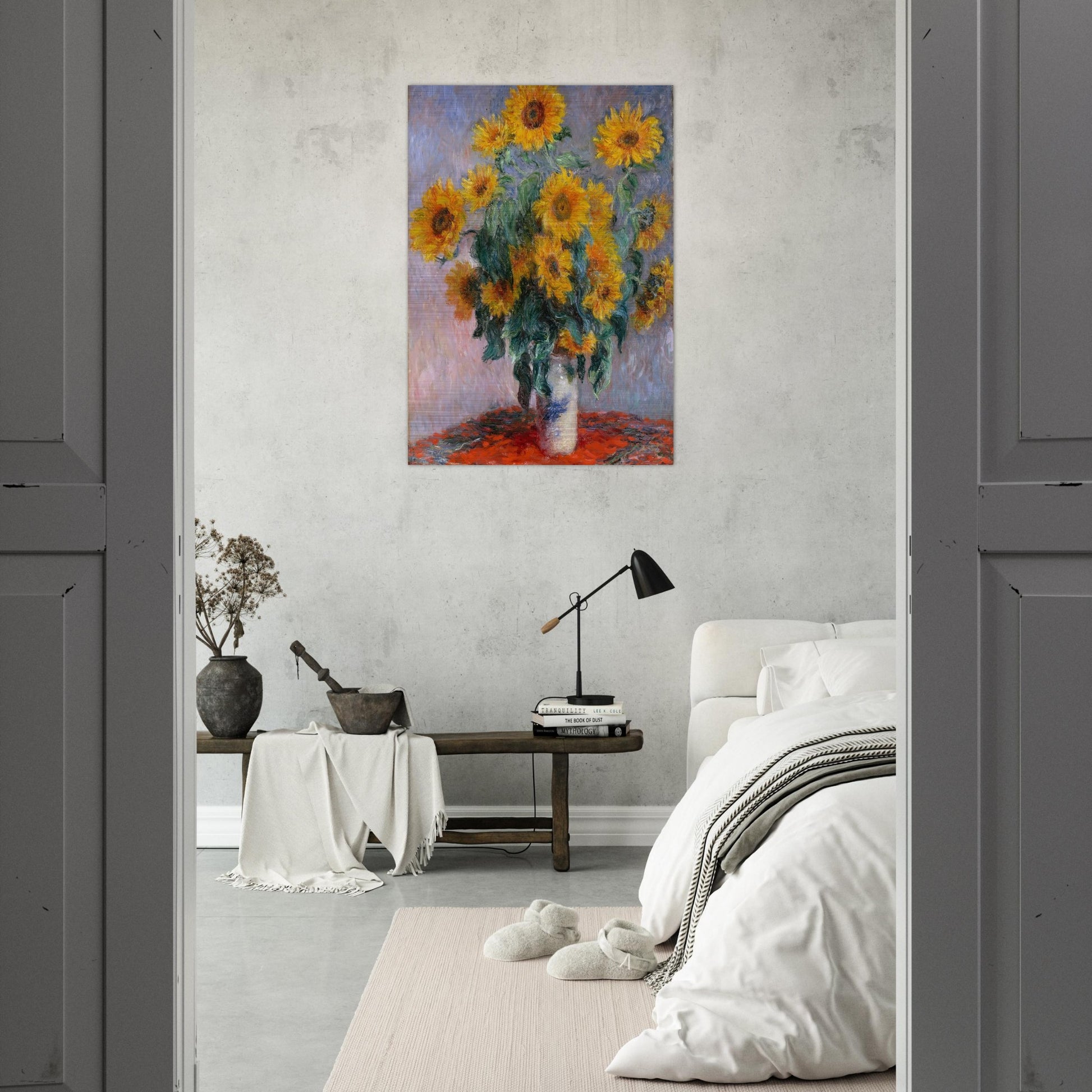 Bouquet of Sunflowers - claude monet Brushed Aluminum Print - 70x100 cm / 28x40 inches | claude monet Aluminum Print | claude monet Prints