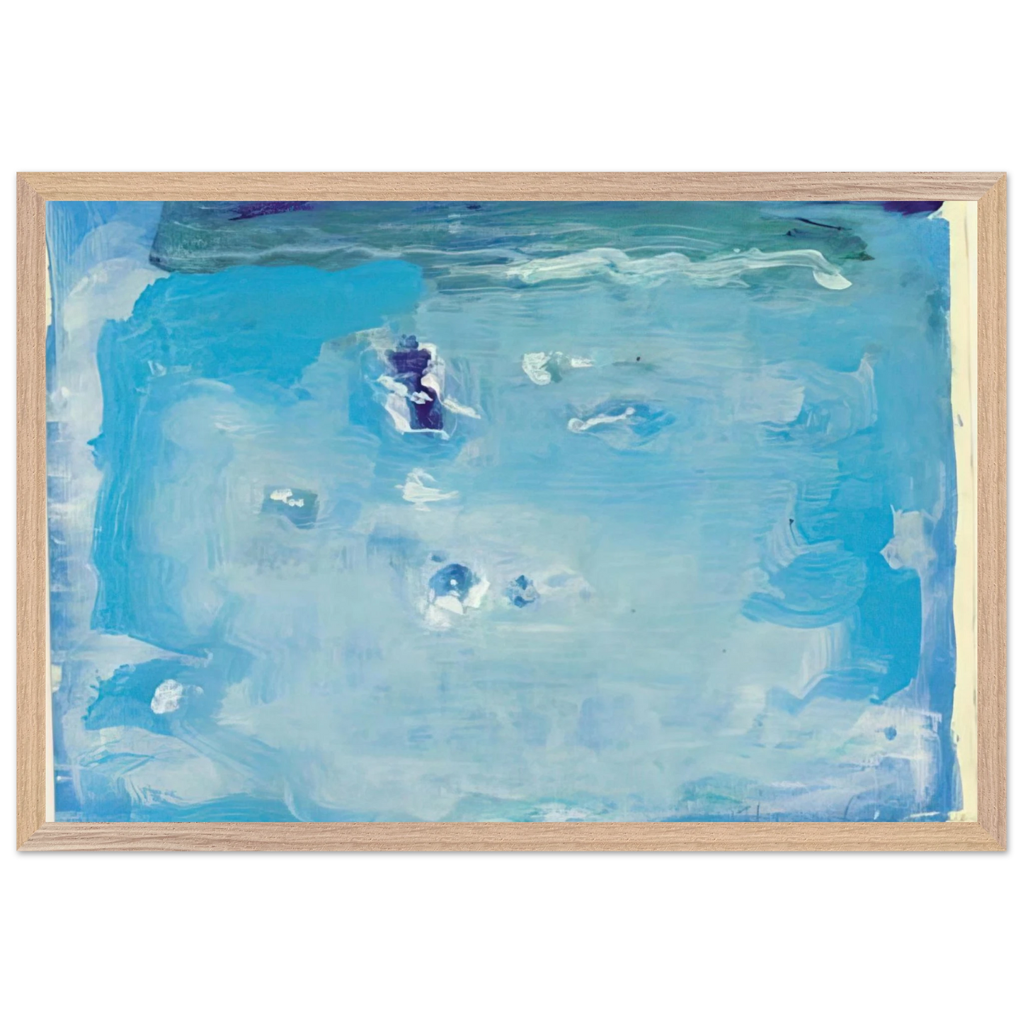 Helen Frankenthaler - Untitled - Color Field Painting, Lyrical Abstraction Wall art - 30x45 cm / 12x18 inches - Premium Wooden Framed Poster With Fine Art Paper-canvas - Wood frame