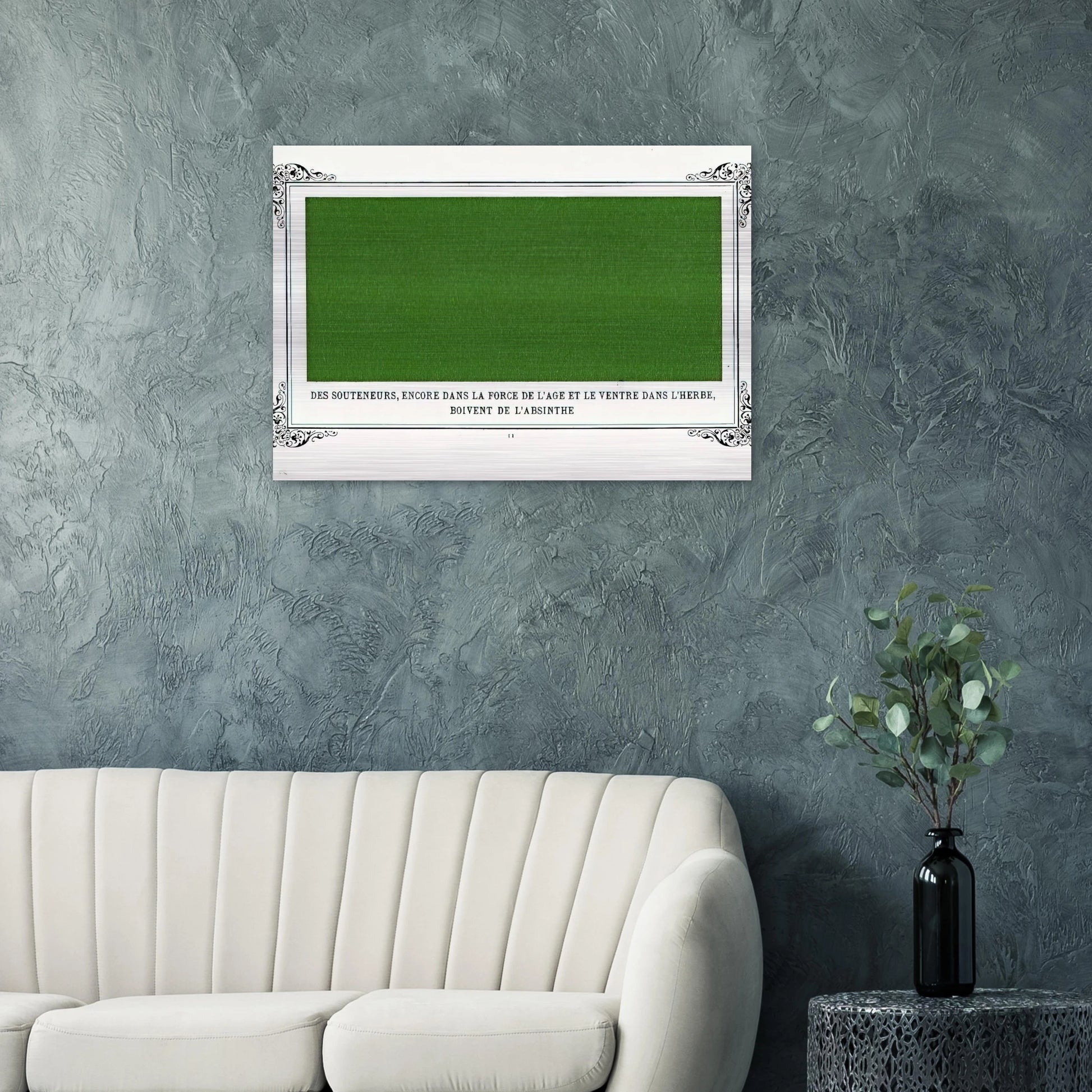 Some Pimps, Known as Green Backs, on their Bellies in the Grass, Drinking Absinthe - Alphonse Allais Brushed Aluminum Print - 70x100 cm / 28x40 inches | Alphonse Allais Aluminum Print | Alphonse Allais Prints