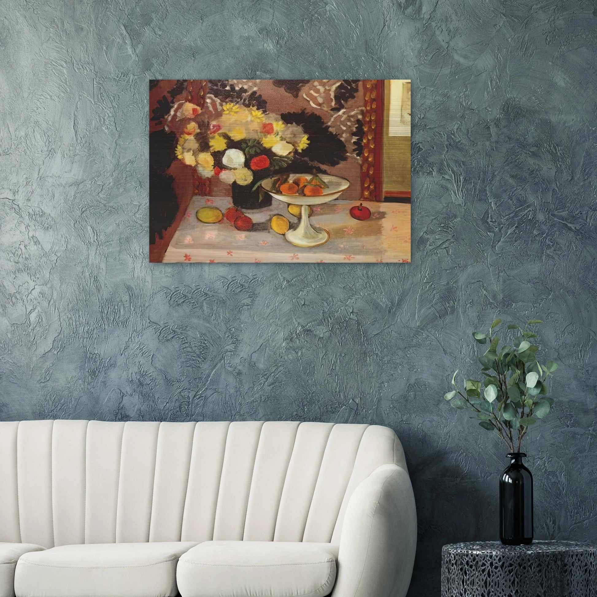 STILL LIFE BOUQUET AND COMPOTIER 1925 - Henri Matisse Brushed Aluminum Print - 70x100 cm / 28x40 inches | Henri Matisse Aluminum Print | Henri Matisse Prints