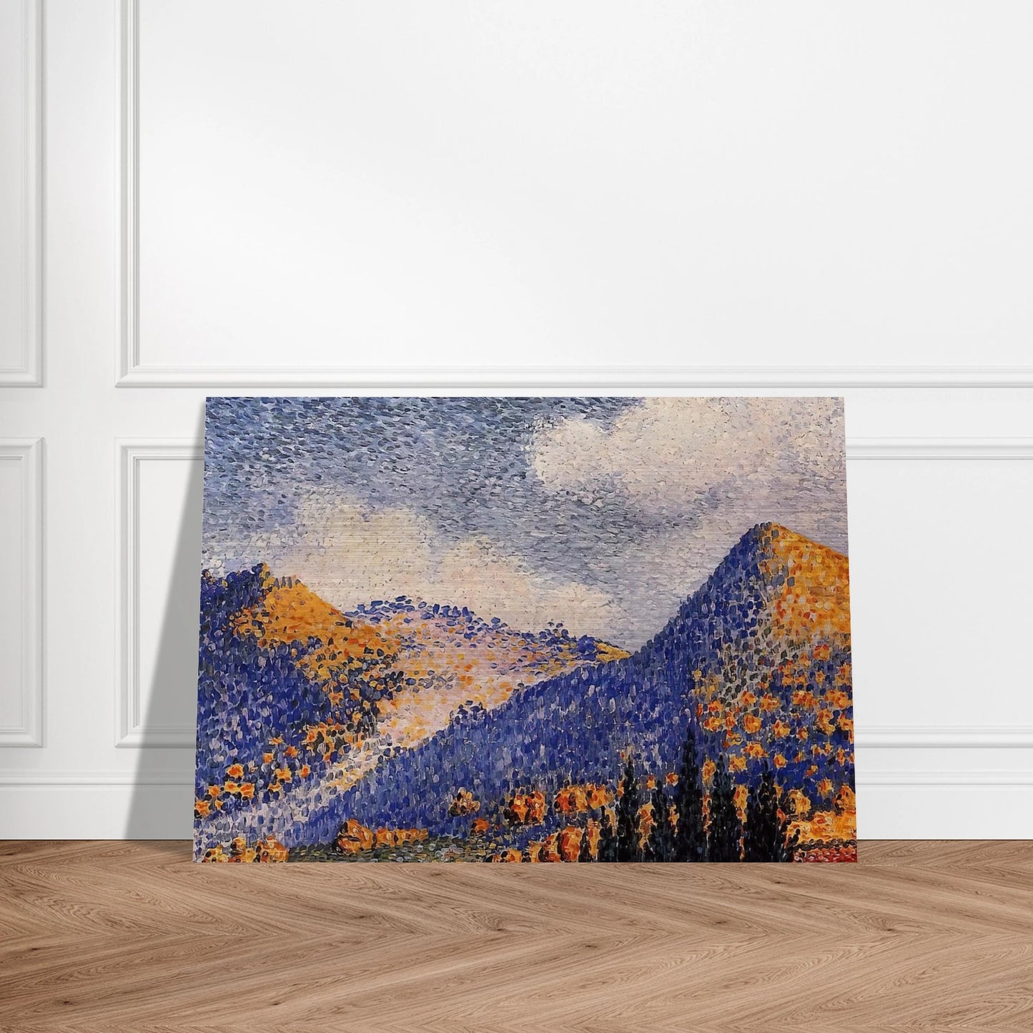 Landscape, the Little Maresque Mountains - Henri-Edmond Cross Brushed Aluminum Print - 70x100 cm / 28x40 inches | Henri-Edmond Cross Aluminum Print | Henri-Edmond Cross Prints