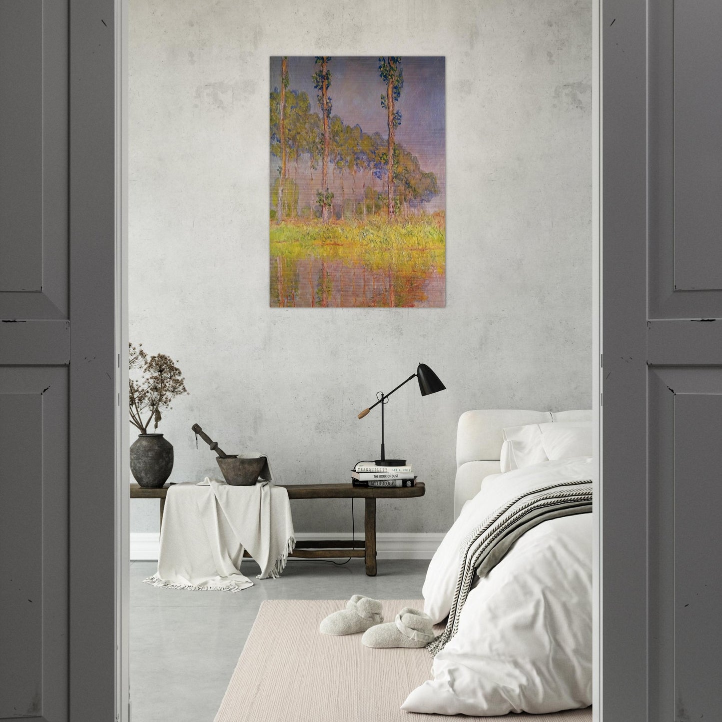 Three Trees in Spring - claude monet Brushed Aluminum Print - 70x100 cm / 28x40 inches | claude monet Aluminum Print | claude monet Prints