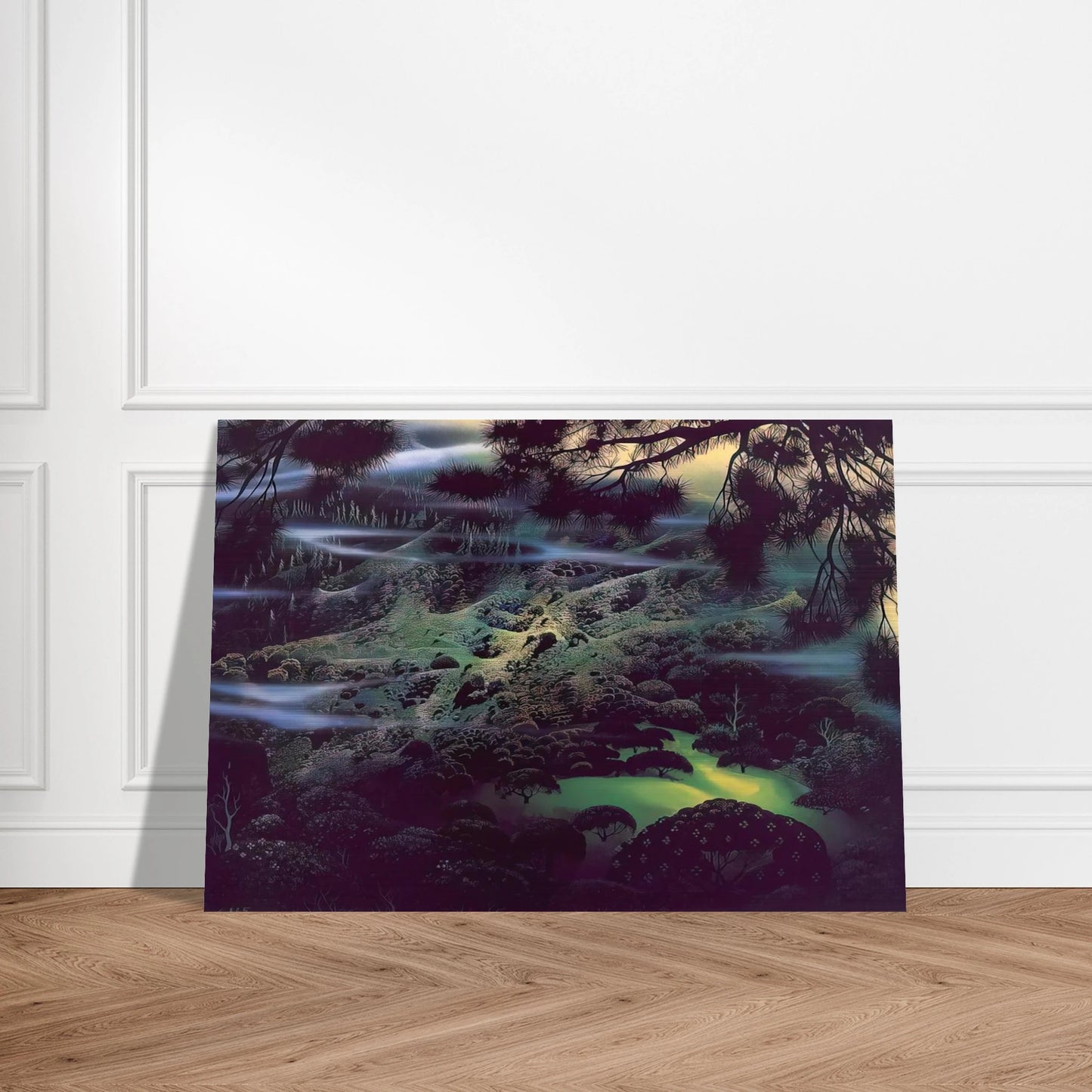 Symphonic Fantasy - Eyvind Earle Brushed Aluminum Print - 70x100 cm / 28x40 inches | Eyvind Earle Aluminum Print | Eyvind Earle Prints