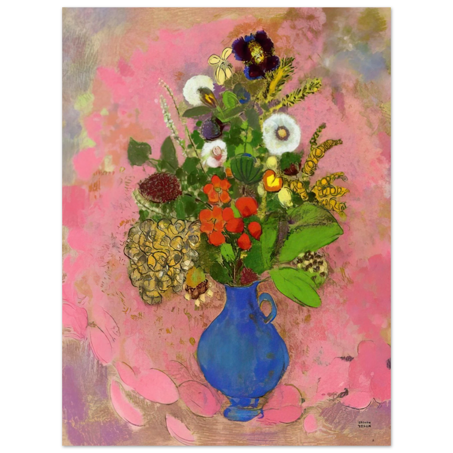 Odilon Redon - FLOWERS 1905  75x100 cm / 30x40inches Fine Art Poster